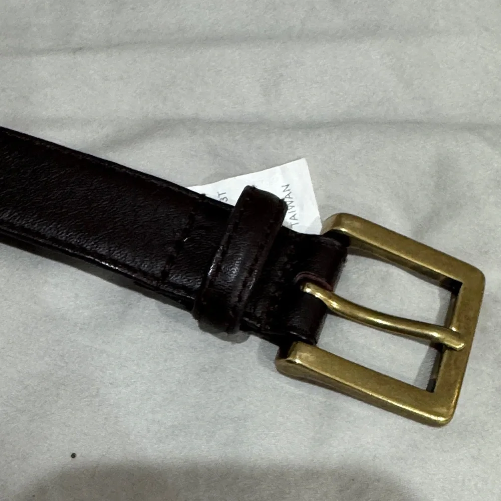 Janie and Jack Boys Brown Leather Belt with Gold Buckle